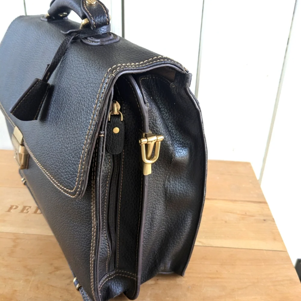 Vintage Brooks Brother Pebble Grain Leather Briefcase